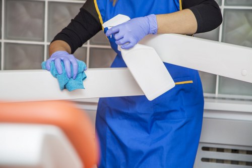 Close-up of carpet cleaning service showing attention to detail
